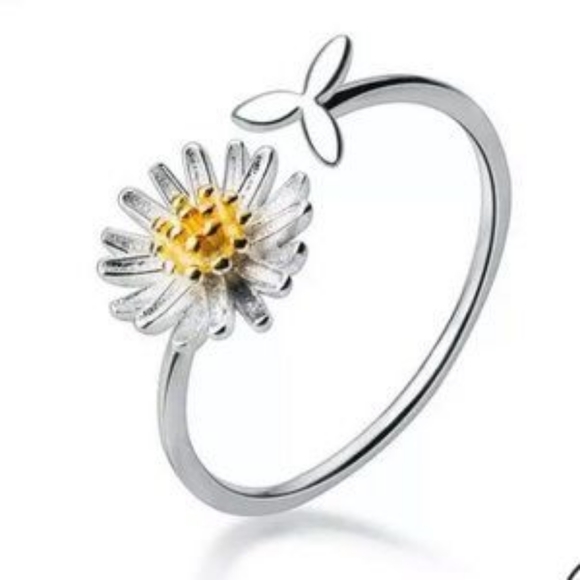 New Real Sterling Silver Plant Adjustable Ring - Picture 6 of 6